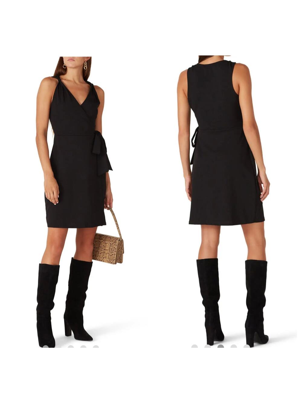 Louna Black Surplice Dress size junior large